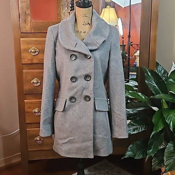 Calvin Klein gray wool blend coat size 6 - Picture 2 of 13